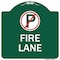 Signmission Fire Lane No Parking Symbol, Green & White Aluminum Architectural Sign, 18" x 18", GW-1818-24018 A-DES-GW-1818-24018 - alternate 1